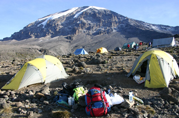 Campsite above the forests