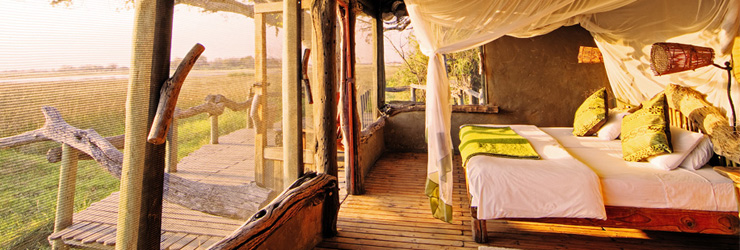 Room interior at Mapula Lodge, Okavanga Delta
