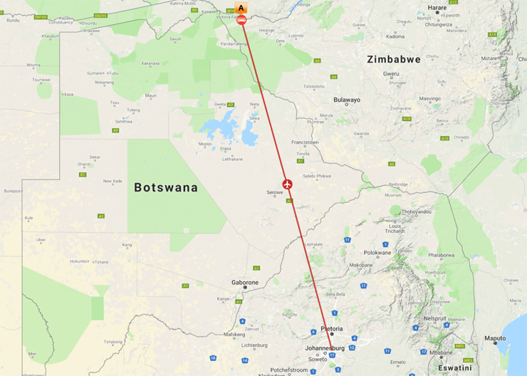 Map Overview - 3 Day Victoria Falls Adventure