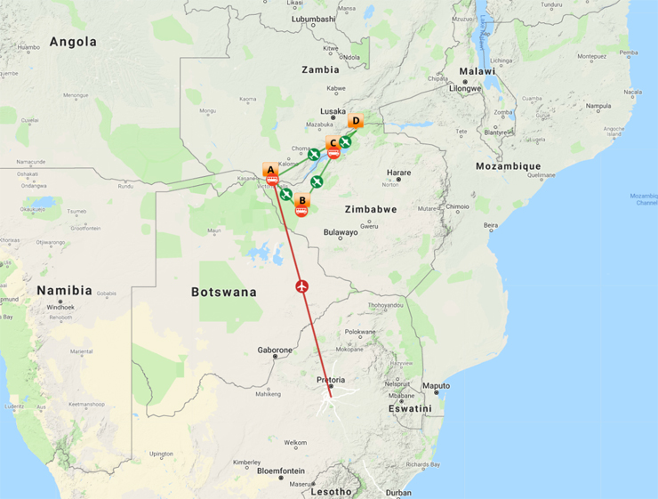 Map Overview - 9 Day Safari & Victoria Falls