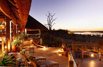 Main area at Ngoma Safari Lodge overlooks the Chobe River