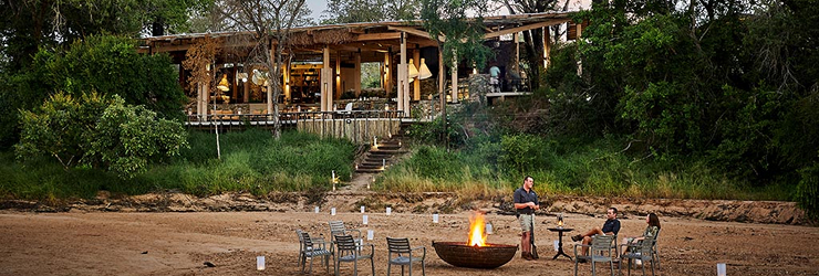 River bed in fromt of Saseka Tented Camp