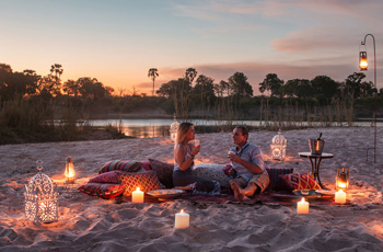 Candle light dinner on the banks of the River