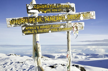 The summit of Mount Kilimanjaro