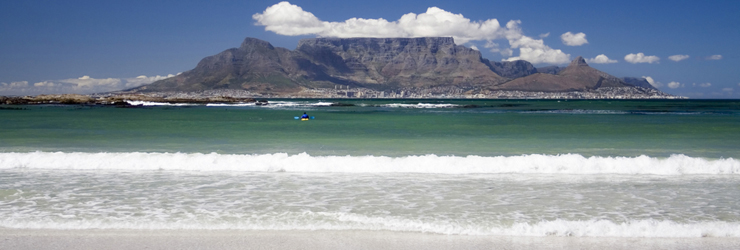 View of Table Mountain and Cape Town, the start of your honeymoon