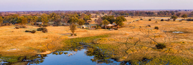 An aerial view of Tuludi, Okavango Delta, Botswana