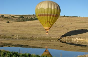 Hot Air Balloon in Flight, Near Cape Town
