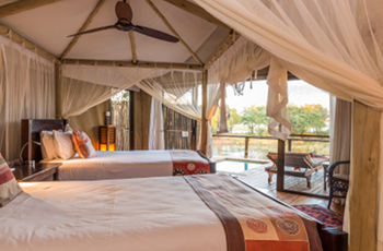 Accommodation at Anabezi Camp, Lower Zambezi, Zambia