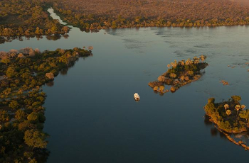 The Zambezi River just above the falls