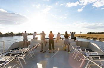Deck on the Zambezi Queen Houseboat