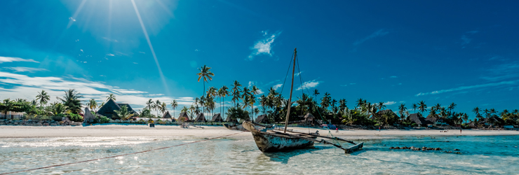 A characteristic dhow in Zanzibar