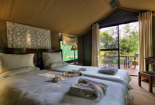 Tent interior at Camp Okavango Tent interior at Camp Okavango