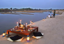 Luangwa River Camp, Zambia, Dinner on the river