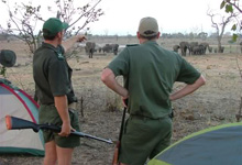 On the primitive Mphongolo Backpack Trail in the Kruger Park, guests carry their own equipment and sleep out in the wilderness On the primitive Mphongolo Backpack Trail in the Kruger Park, guests carry their own equipment and sleep out in the wilderness