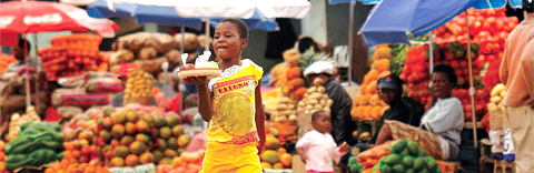 Food stalls near Mountain Inn, Eswatini